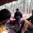 Zatoichi protector - Bajo el techo de Zatoichi nos protegemos de la lluvia... que se convirtin en granizo